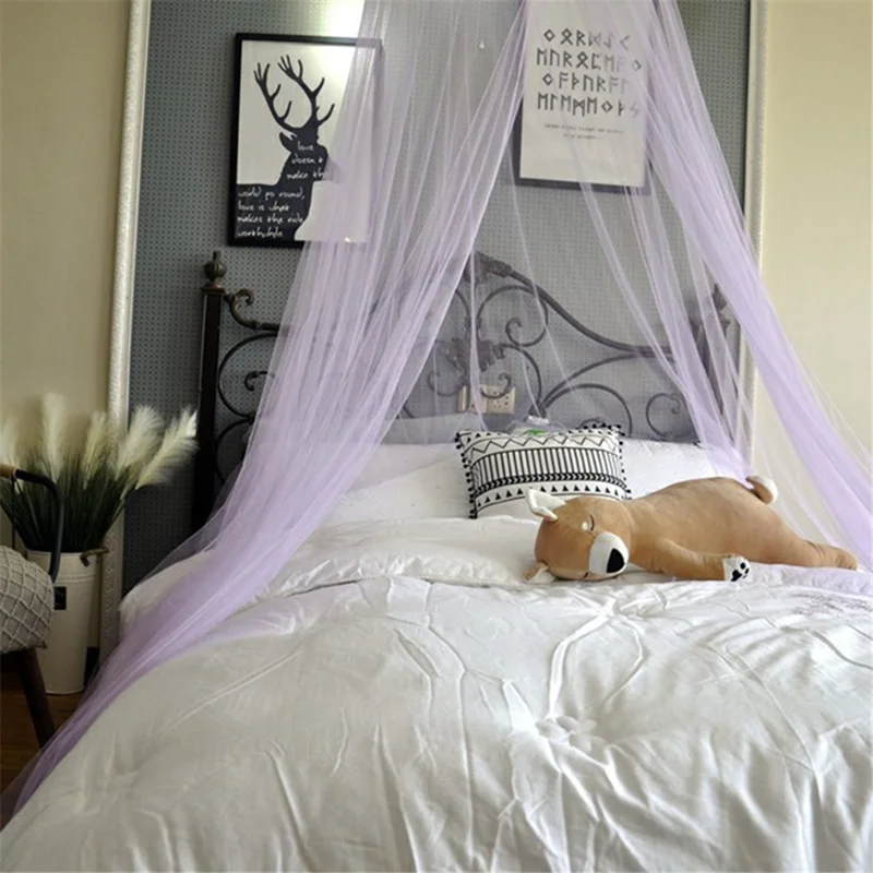 Polyester Mosquito Net Bed 1.8-2M Bed Canopy Curtain for Home Kids Adults - Red