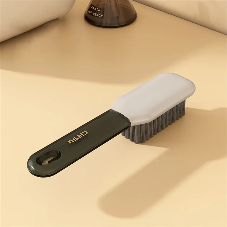 Escova de cerdas de PP+PC com empunhadura ergonômica para limpeza de sapatos/roupas - Escova de sapatos/Cinza