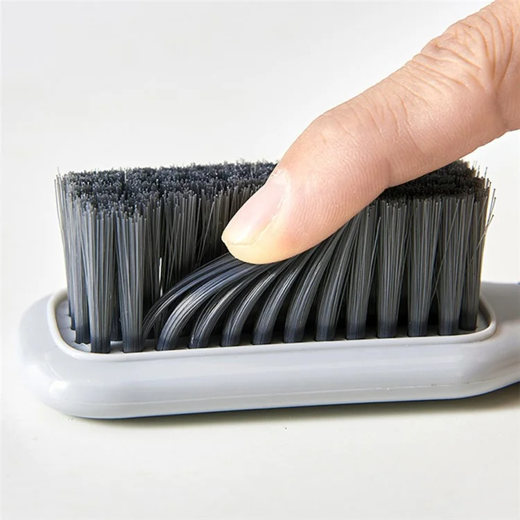 Escova de cerdas de PP+PC com empunhadura ergonômica para limpeza de sapatos/roupas - Escova de sapatos/Cinza