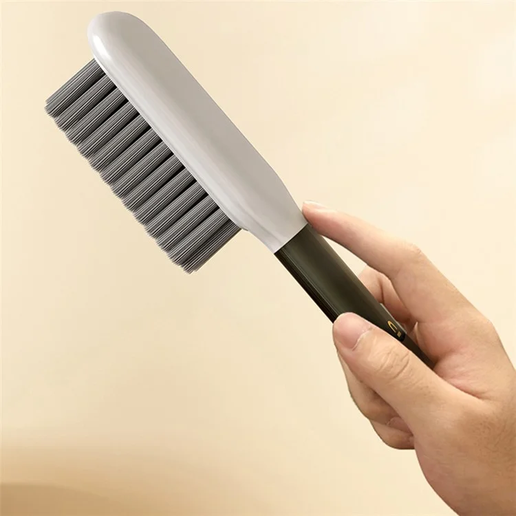 Escova de cerdas de PP+PC com empunhadura ergonômica para limpeza de sapatos/roupas - Escova de sapatos/Cinza