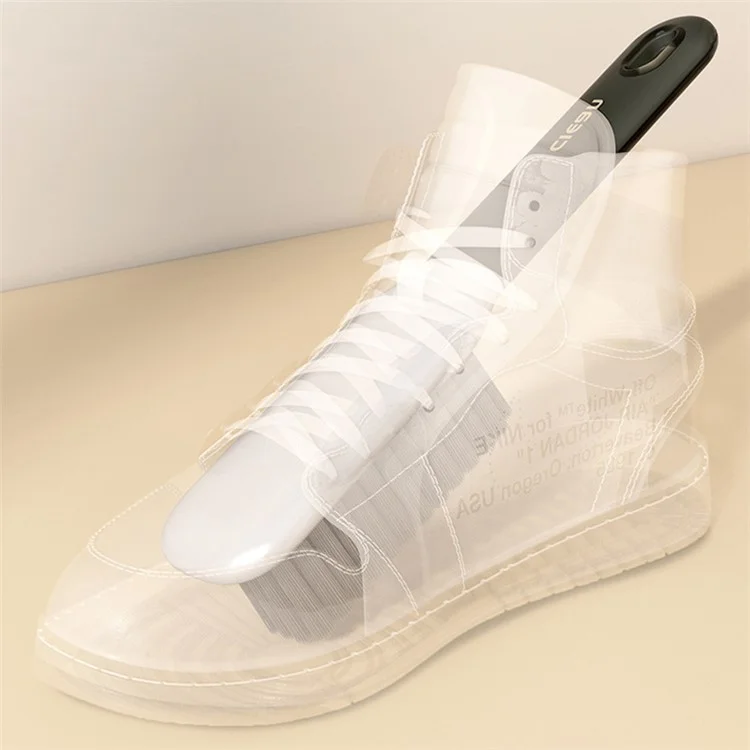 Escova de cerdas de PP+PC com empunhadura ergonômica para limpeza de sapatos/roupas - Escova de sapatos/Cinza