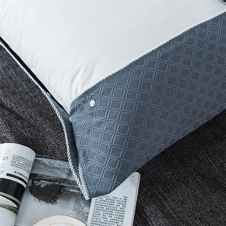 6324 50x70cm 1Pc Press Button Design Pillowcase Summer Cotton Pillow Cover - Blue