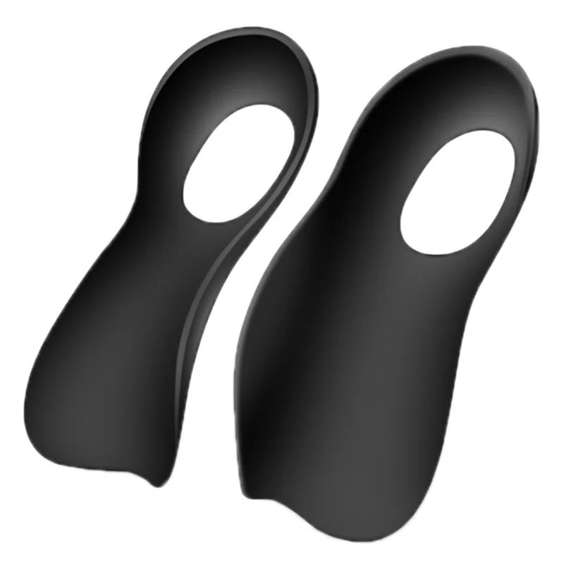 1 Pair TPR Flat Foot O-Shaped Legs Insole Arch Support Plantar Fasciitis Shoe Inserts - Black / Size S (35-39)