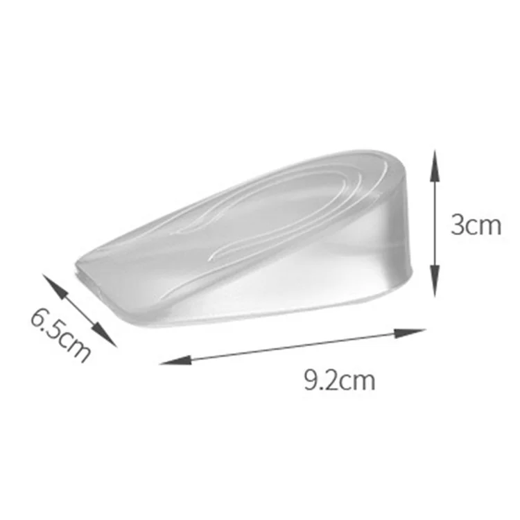 1 Paio di Solette in Silicone da 3 cm per Aumentare l'Altezza, Rialzi Invisibili per Tallone Morbido per Uomo