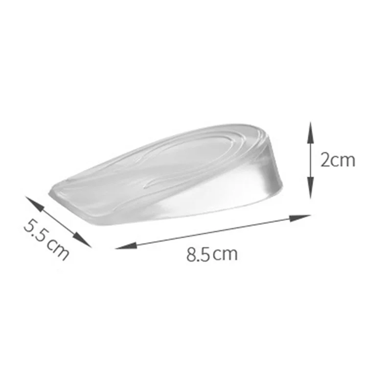 1 Par de Elevadores Invisíveis de Silicone de 2cm, Almofadas de Calcanhar para Mulheres