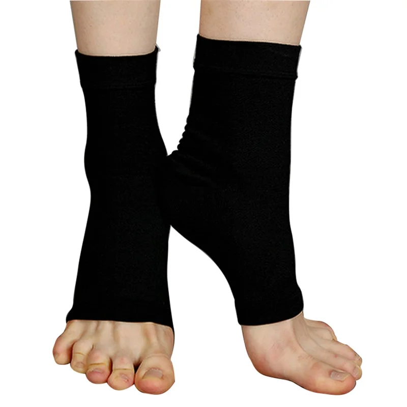 1 Pair Plantar Fasciitis Compression Socks Outdoor Sports Ankle Sleeve - Black / S