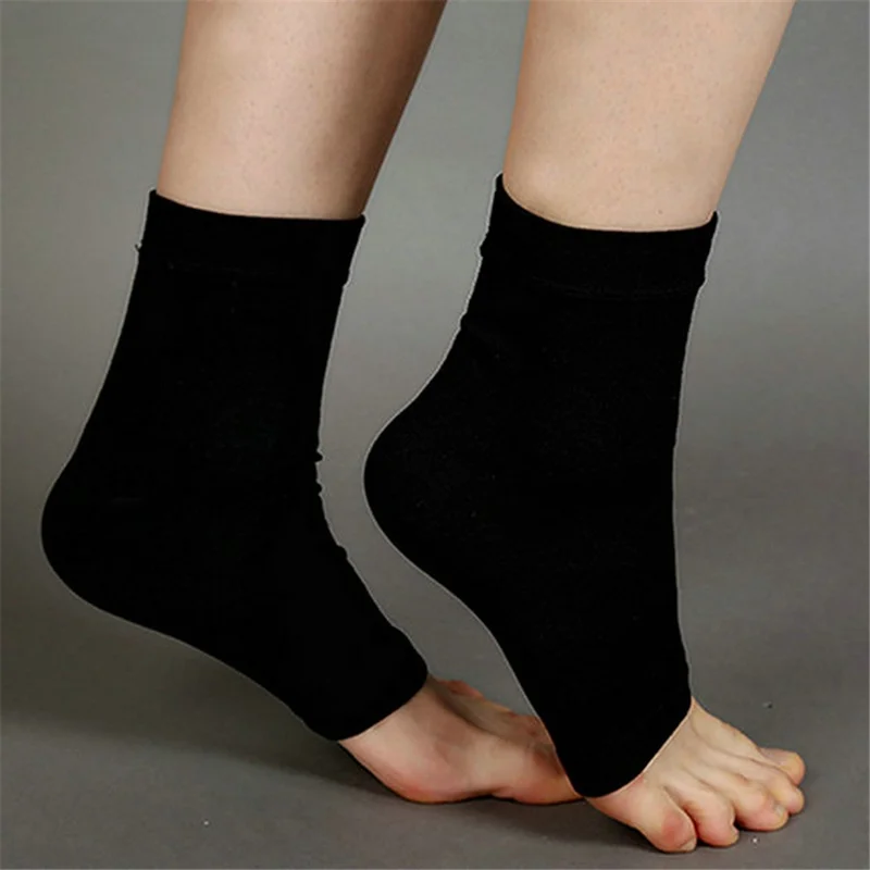 1 Pair Plantar Fasciitis Compression Socks Outdoor Sports Ankle Sleeve - Black / M
