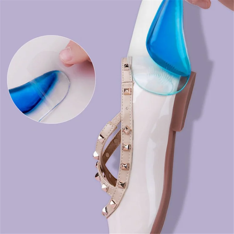 1 Pair Fasciitis Insoles Silicone Arch Support for Flat Feet, High Arch, X / O Legs Correction - Blue / S