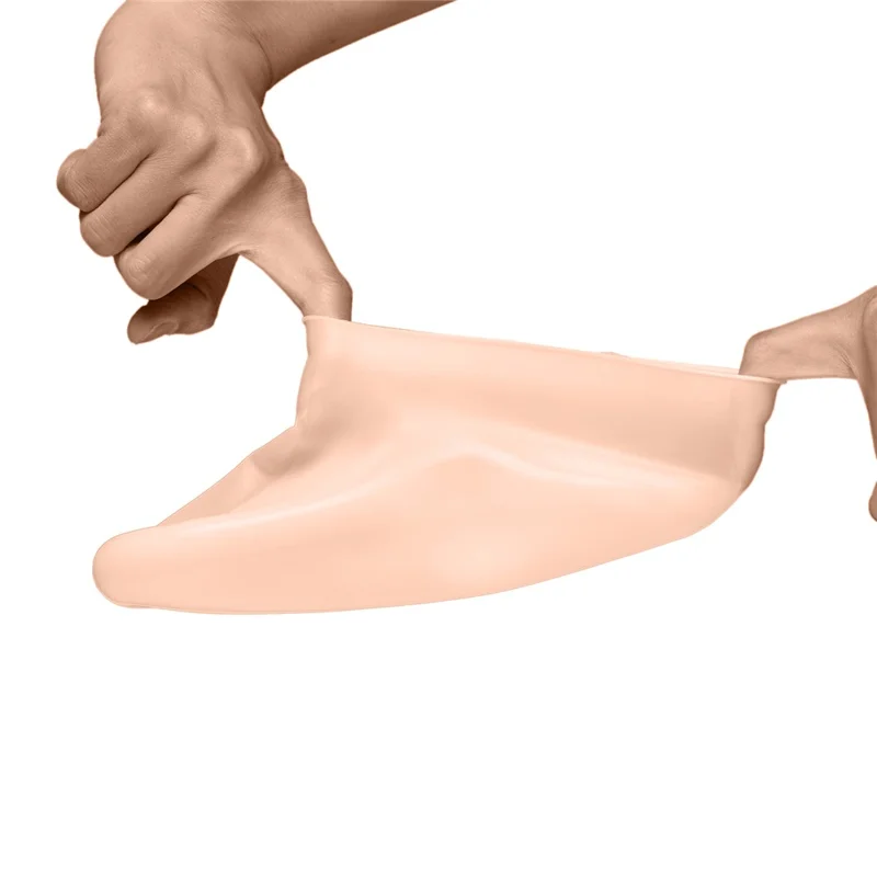 1 Pair Silicone Moisturizing Socks for Dry Cracked Feet Cracked Heels and Softening Rough Skin - Nude