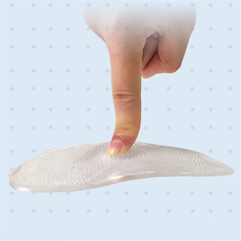 1 Pair Silicone Arch Support Insole Gel Pads Flat Foot Support Adhesive High Heel Inserts Pain Relief - S