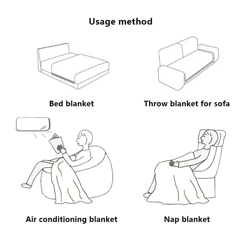 JB014 150x230 سم بطانية منسوجة للطقم ناعمة بتصميم معيني زخرفية - خاكي