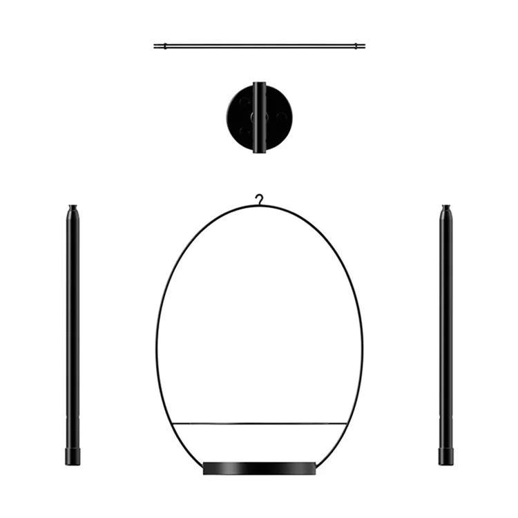 001- ZJY-GT3 ZJY-GT2 Набор из 3 Висящих Вешалок Съемный Держатель Цветочного Горшка, Установленного на Стене - Черный