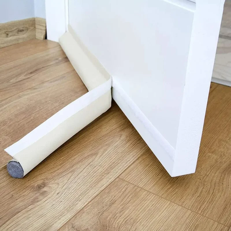 EPE+PVC Door Seal Strip Door Groove Gap Filler Sound Insulation Foam Tape - White