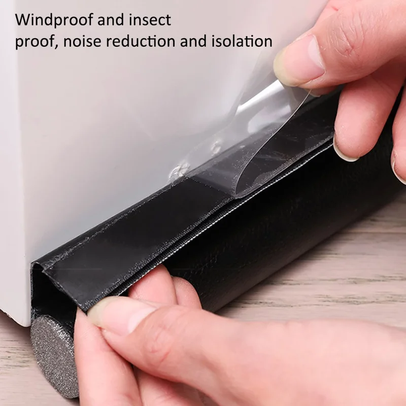 EPE+PVC Door Seal Strip Door Groove Gap Filler Sound Insulation Foam Tape - White