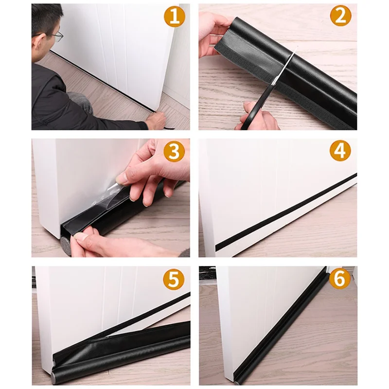 EPE+PVC Door Seal Strip Door Groove Gap Filler Sound Insulation Foam Tape - White
