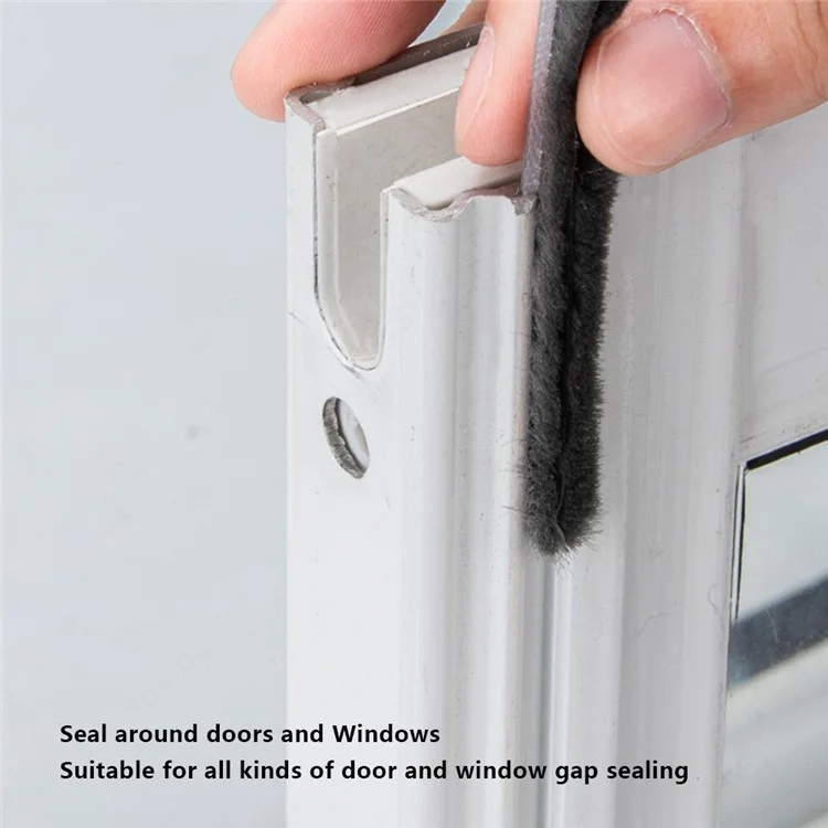 10m Door Window Gap Filler Sealing Brush Strip Soundproof Weather Stripping - 5x12mm