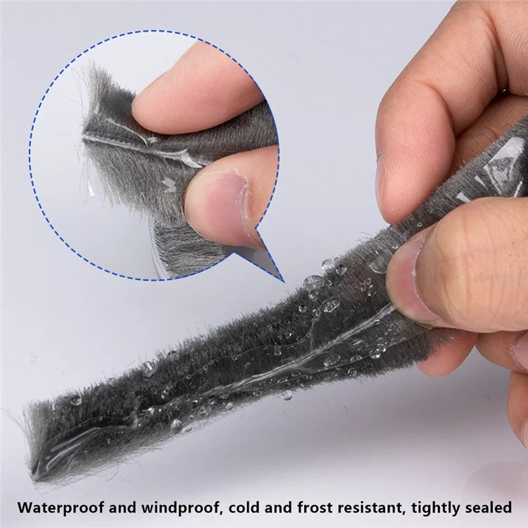 10m Door Window Gap Filler Silicified Brush Strip Soundproof Window Frame Sealing Strip - 7x6mm