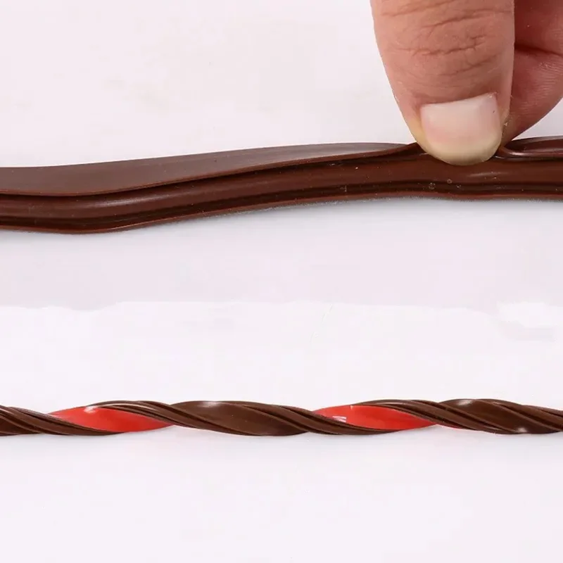 6m 10x4mm Silicone Rubber Windproof Self-Adhesive Door Frame Seal Strip - Brown