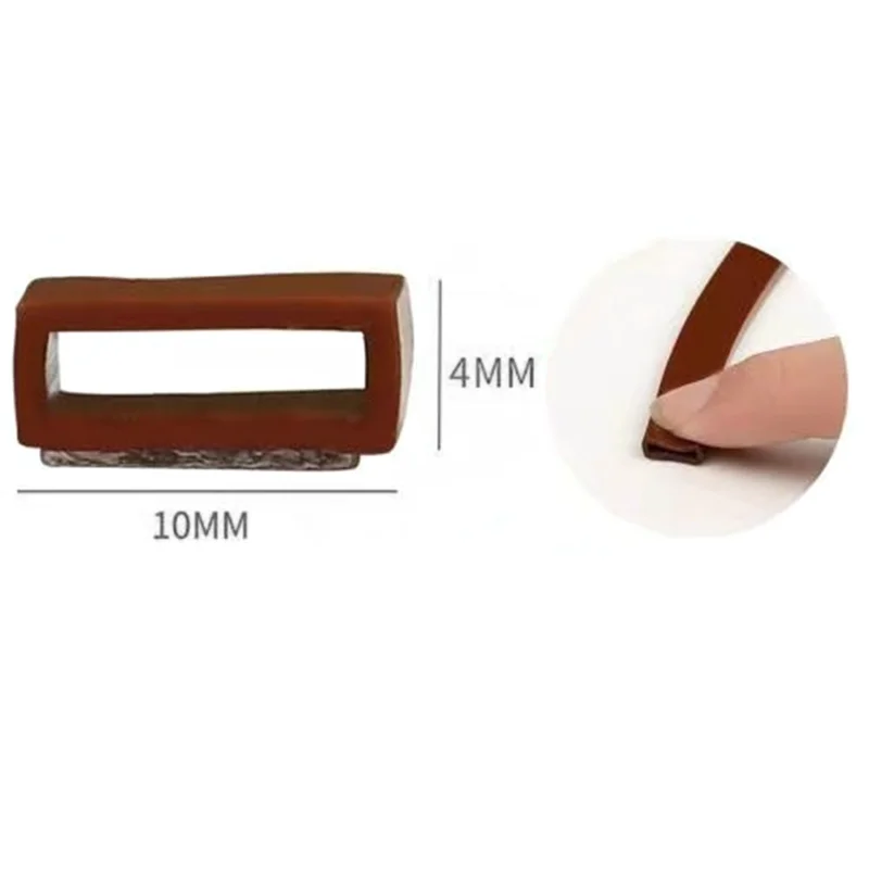 6m 10x4mm Silicone Rubber Windproof Self-Adhesive Door Frame Seal Strip - Brown