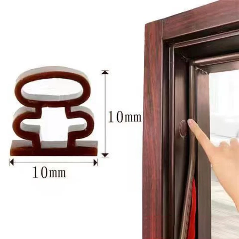 6m 10x10mm Silicone Rubber Door Sealing Strip Self-Adhesive Door Frame Seal Strip - Brown