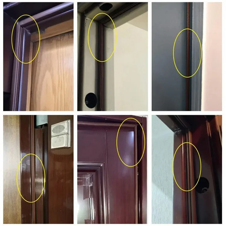 6m 10x6mm Silicone Rubber Door Frame Gap Blocker Soundproof Self-Adhesive Door Frame Seal Strip - Brown