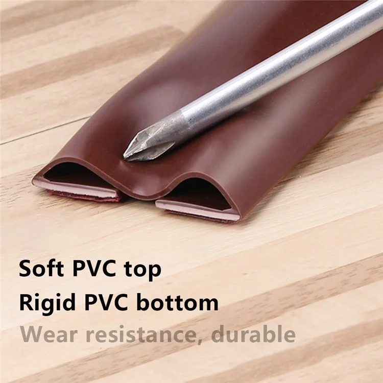 DINGGU Door Bottom Guard Seal Strip Home Door Bottom Wind Blocker PVC Adhesive Strip - Brown