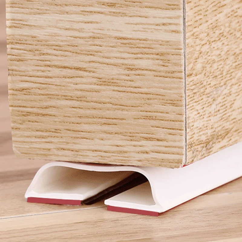 DINGGU Door Bottom Guard Seal Strip Home Door Bottom Wind Blocker PVC Adhesive Strip - White