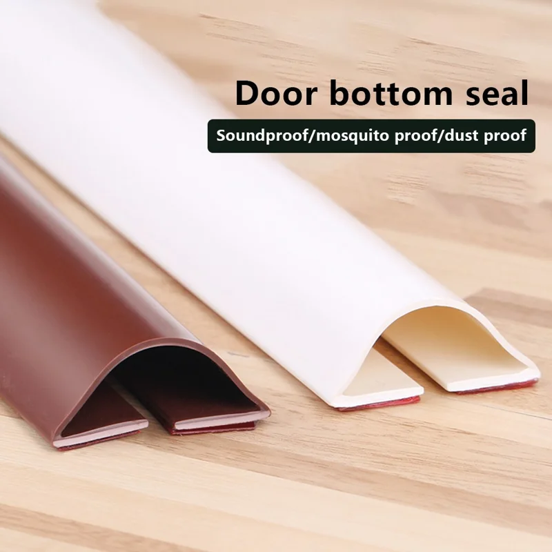 DINGGU Door Bottom Guard Seal Strip Home Door Bottom Wind Blocker PVC Adhesive Strip - White