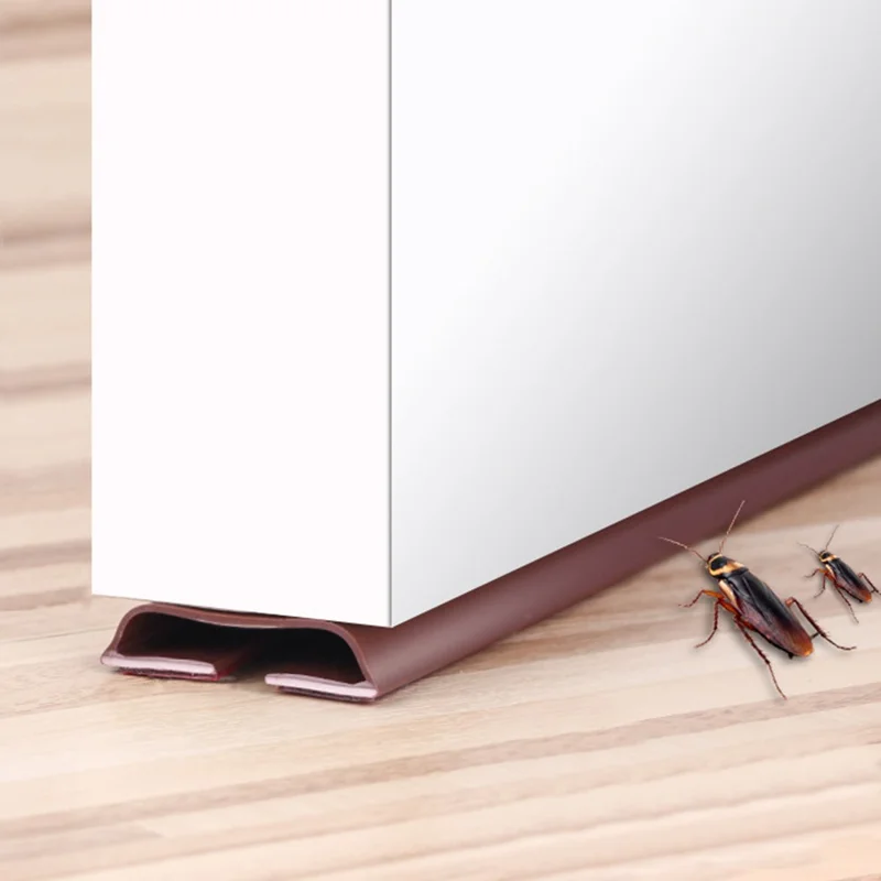 DINGGU Door Bottom Guard Seal Strip Home Door Bottom Wind Blocker PVC Adhesive Strip - White