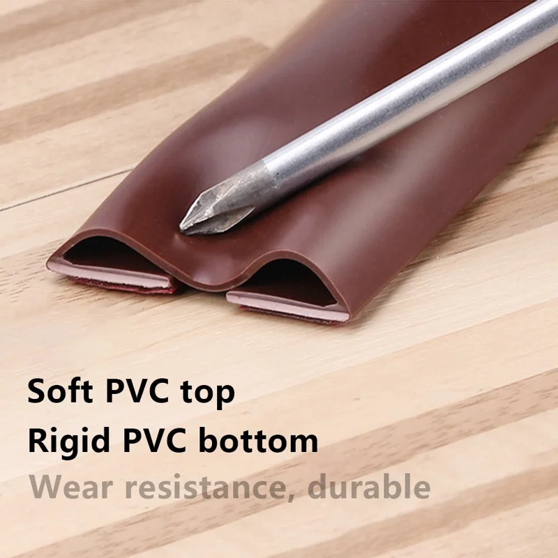 DINGGU Door Bottom Guard Seal Strip Home Door Bottom Wind Blocker PVC Adhesive Strip - White