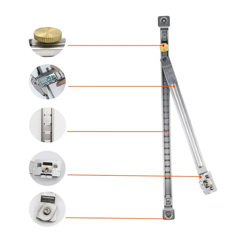 Punching-Free 2.5 Horizontal Texture 304 Stainless Steel Window Support Lock (EU Standard)