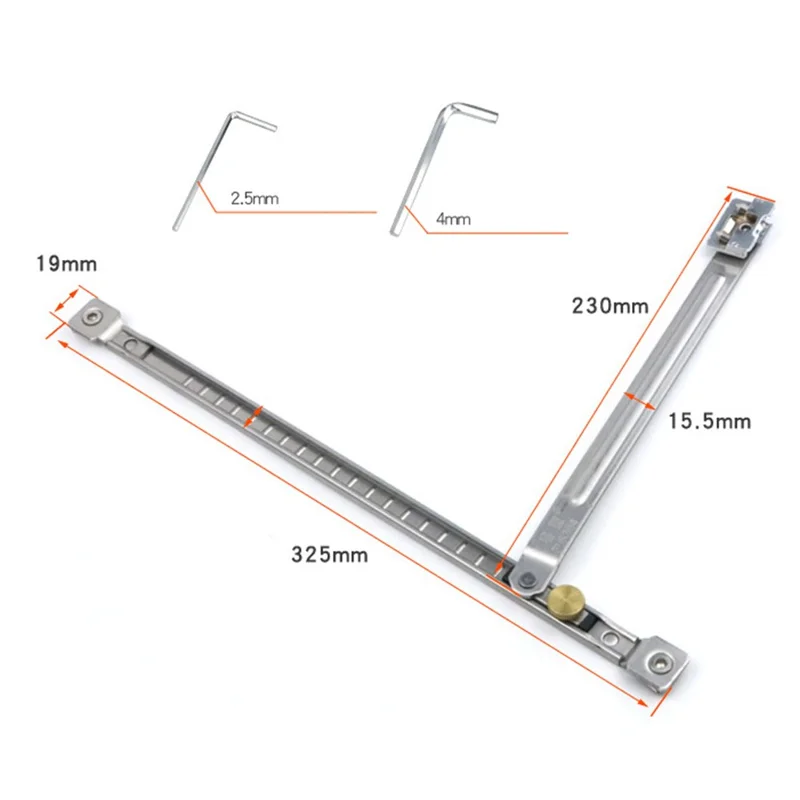 Punching-Free 2.5 Horizontal Texture 304 Stainless Steel Window Support Lock (EU Standard)