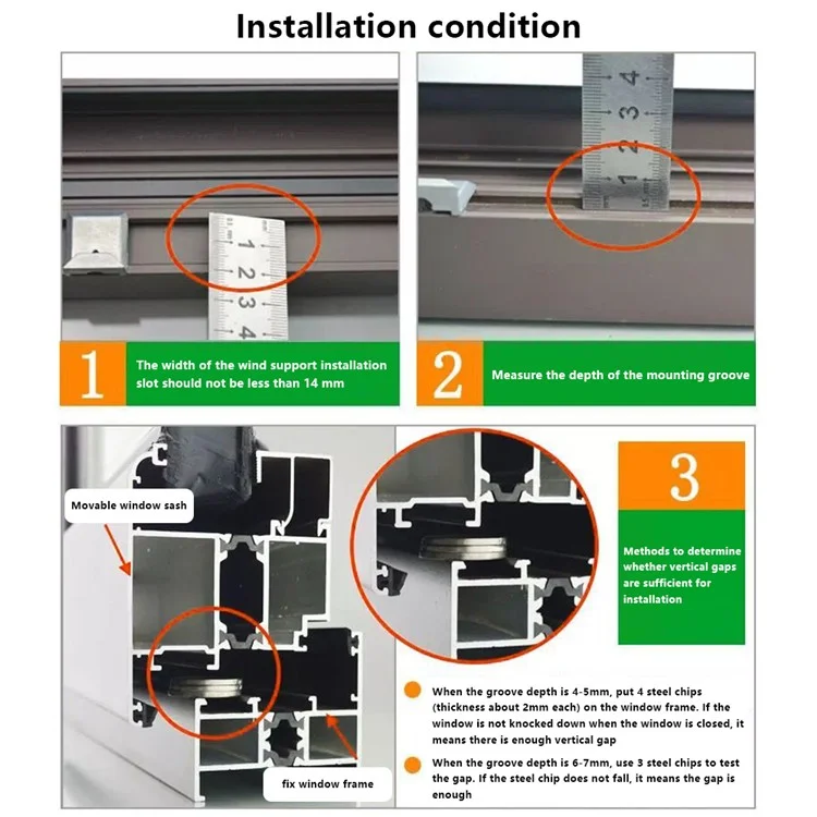 Fenêtre en Acier Inoxydable Support de Support Restricteur