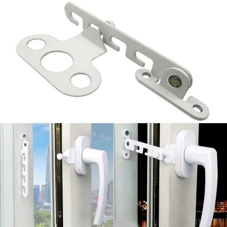 Iron Window Support Strong Wind Stopper Hook Latch Safety Lock for Home