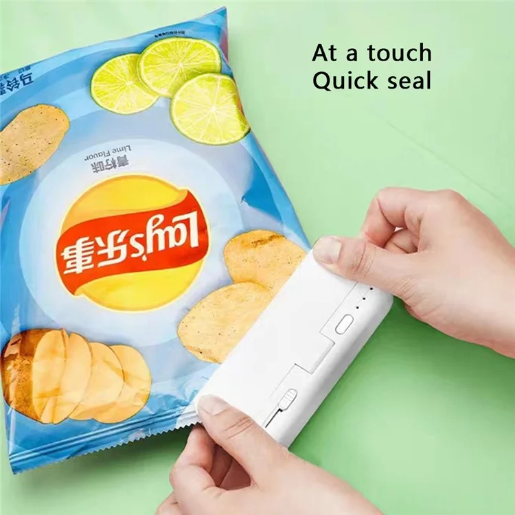 WSL-07 Rechargeable Bag Sealer Portable Magnetic Food Packaging Sealing Tool - White