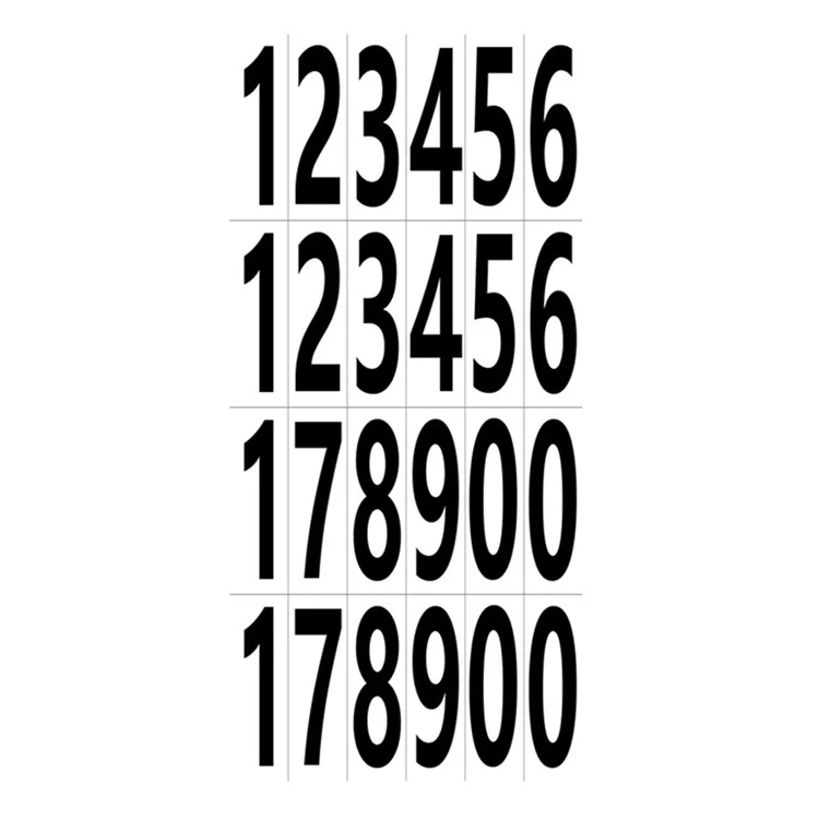 7.6 x 2.5cm Numeric Label Stickers 0.15mm Self-Adhesive Label Stickers - White / Black