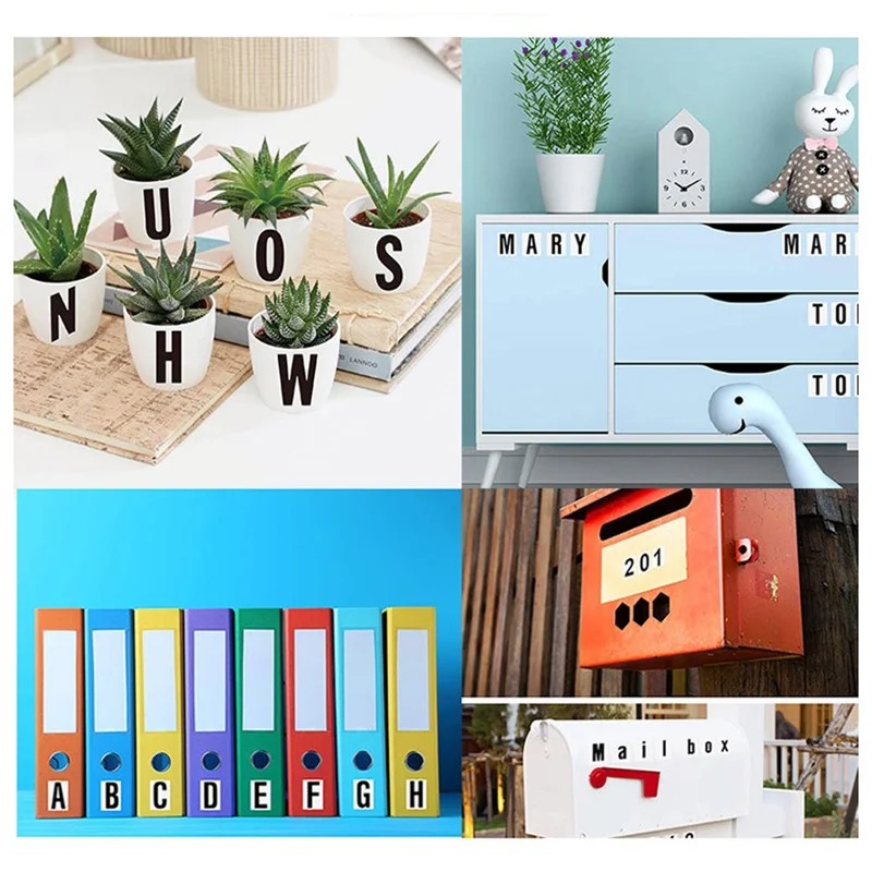 7.6*3cm Letters Self Adhesive Door House Outside Mailbox Address Sticker - White+Black