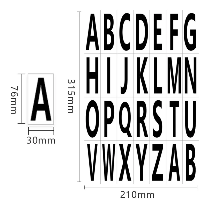 7.6*3 cm Buchstaben Selbstkleber Türhaus Außerhalb Des Postfachadresses Aufkleber - Weiß+schwarz