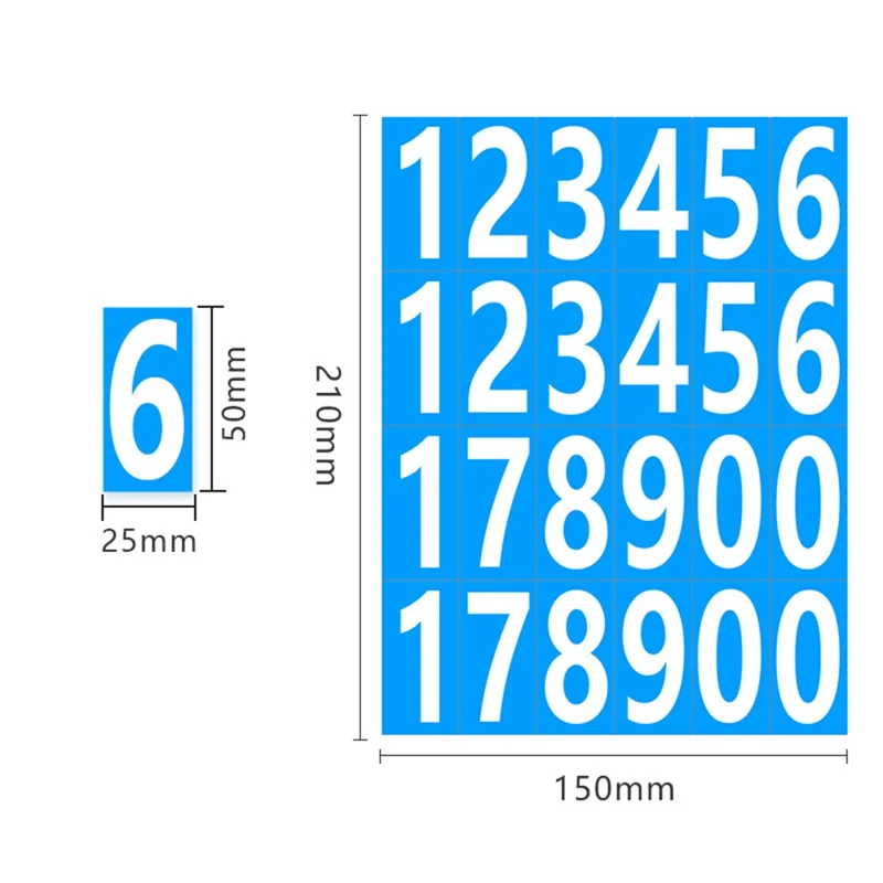 Étiquettes numériques 5 x 2,5 cm avec adhésif thermofusible - Bleu / Blanc