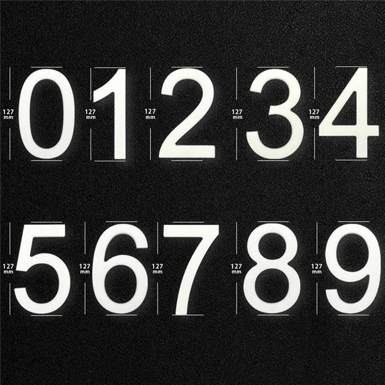 6-inch  /  152mm 3D Floating Numbers Acrylic Outdoor Street Address Sign Plates, Ceramic White - 7