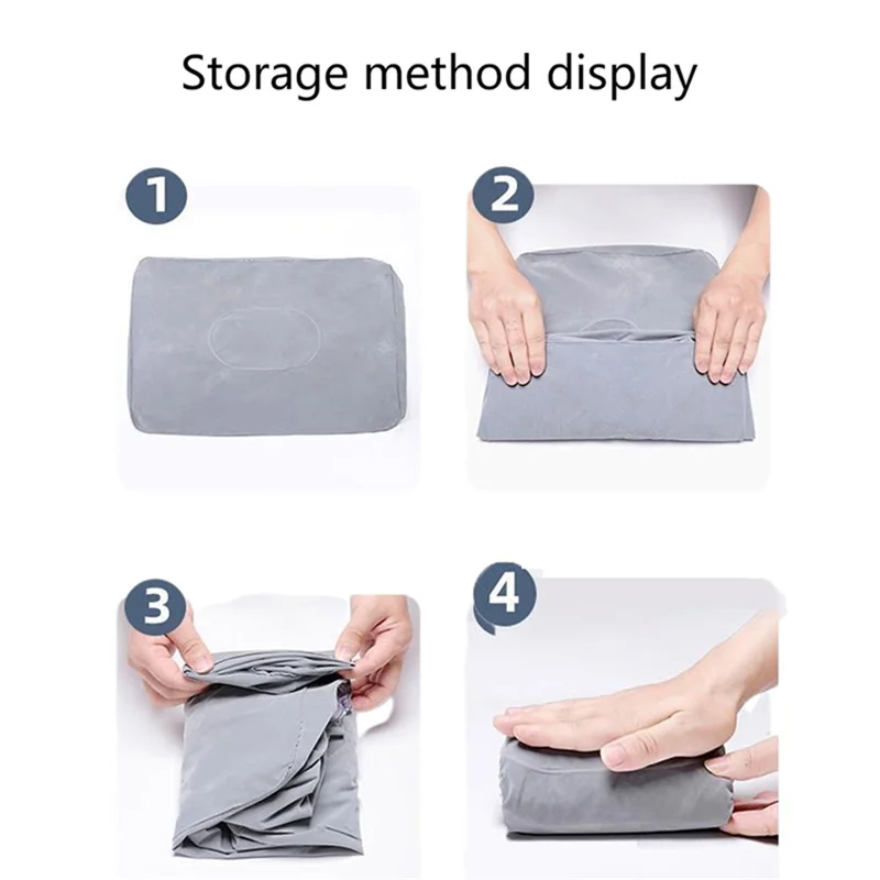 PVC Flocking Sleeping Leg Cushion Inflatable Travel Foot Rest Pillow Foot Pad - Peacock Blue