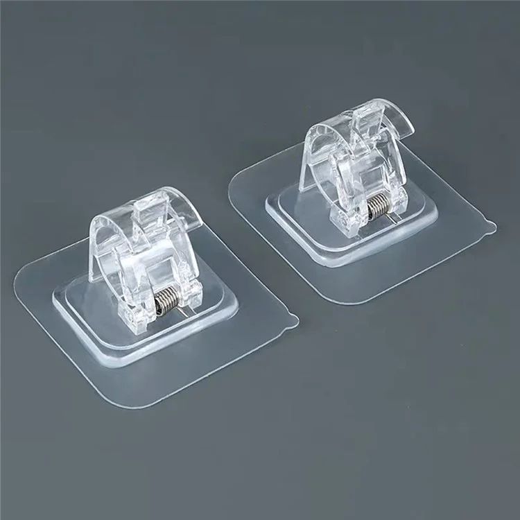 YH682 2PCS Adesivo Gancio di Plastica per Barra Bar - Trasparente