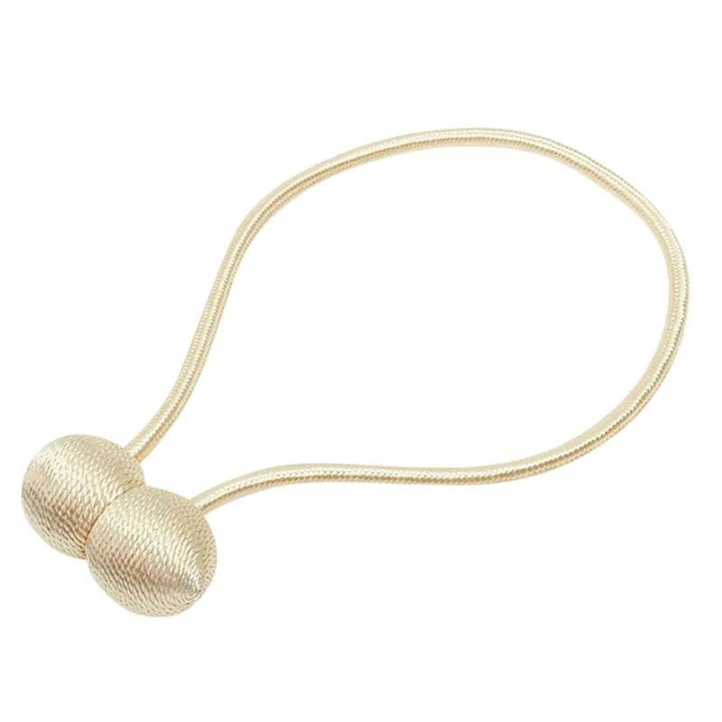 1 Pair Magnetic Curtain Tiebacks Headphone Style Holdbacks Hooks Clip for Home Bedroom Office - Beige