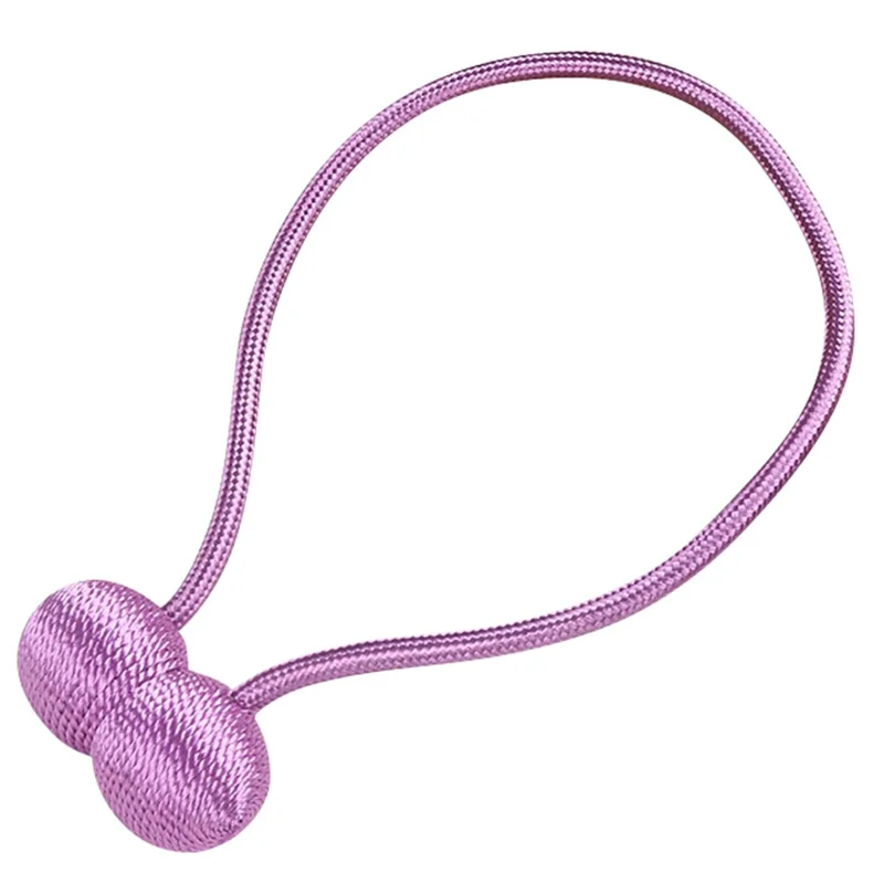 1 Pair Magnetic Curtain Tiebacks Headphone Style Holdbacks Hooks Clip for Home Bedroom Office - Purple