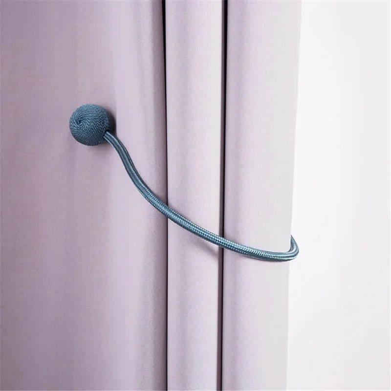 1 Pair Magnetic Curtain Tiebacks Headphone Style Holdbacks Hooks Clip for Home Bedroom Office - Purple