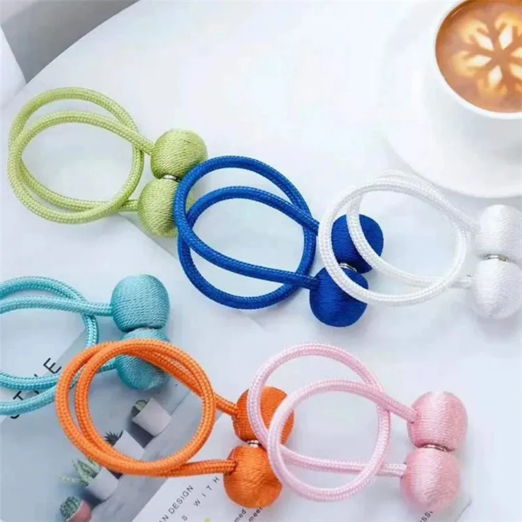 1 Pair Magnetic Curtain Tiebacks Headphone Style Holdbacks Hooks Clip for Home Bedroom Office - Red