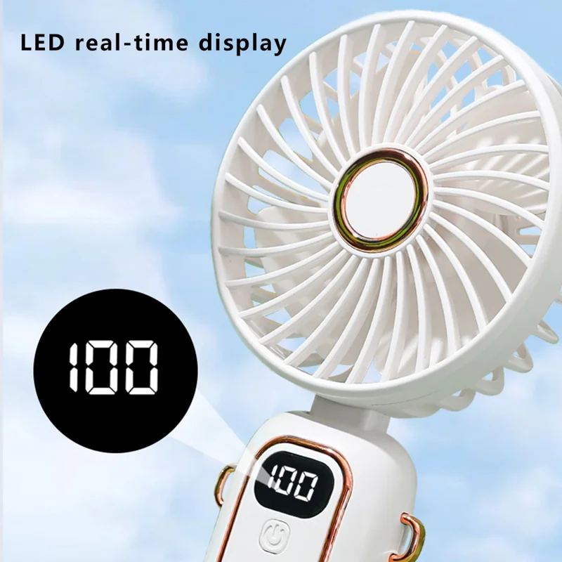 Portable Neck-Mounted Fan Rechargeable Desktop Personal Summer Cooler - Blue