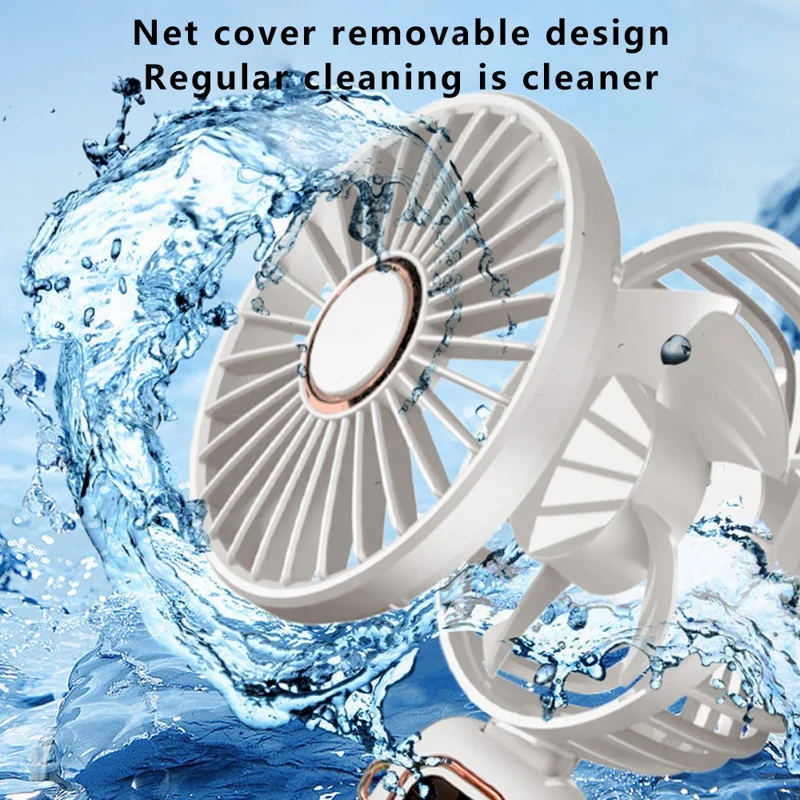Portable Neck-Mounted Fan Rechargeable Desktop Personal Summer Cooler - Blue
