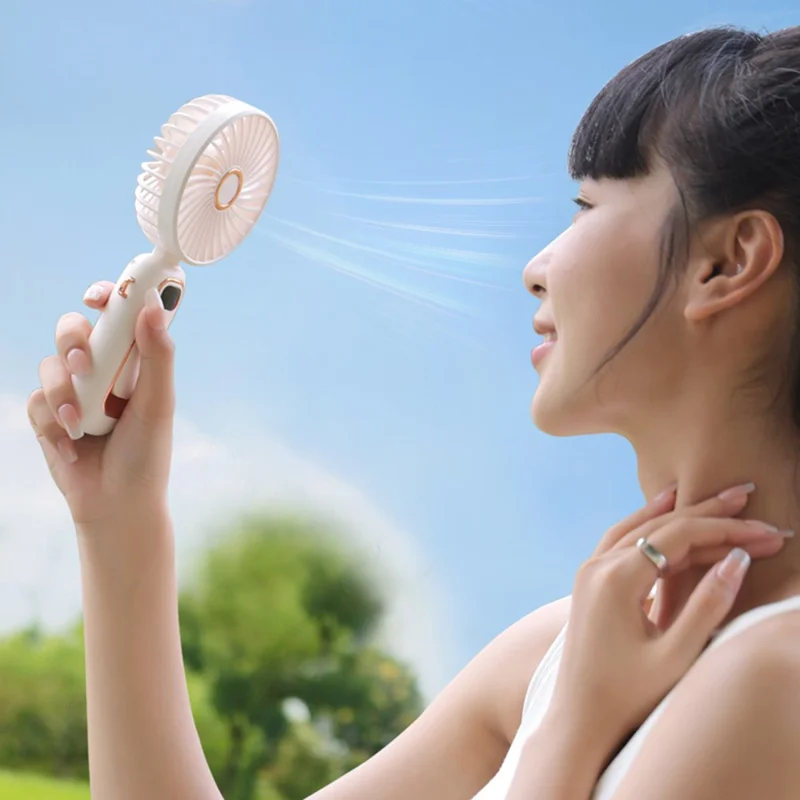 Portable Neck-Mounted Fan Rechargeable Desktop Personal Summer Cooler - Blue