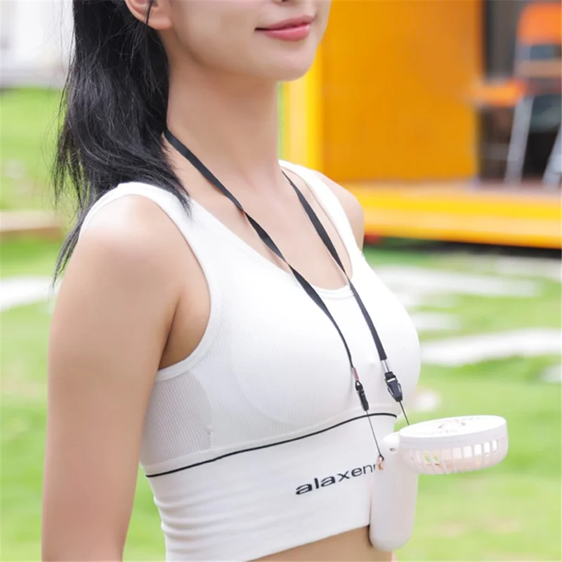 Portable Neck-Mounted Fan Rechargeable Desktop Personal Summer Cooler - Blue